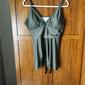 Green Tankini Swim Top